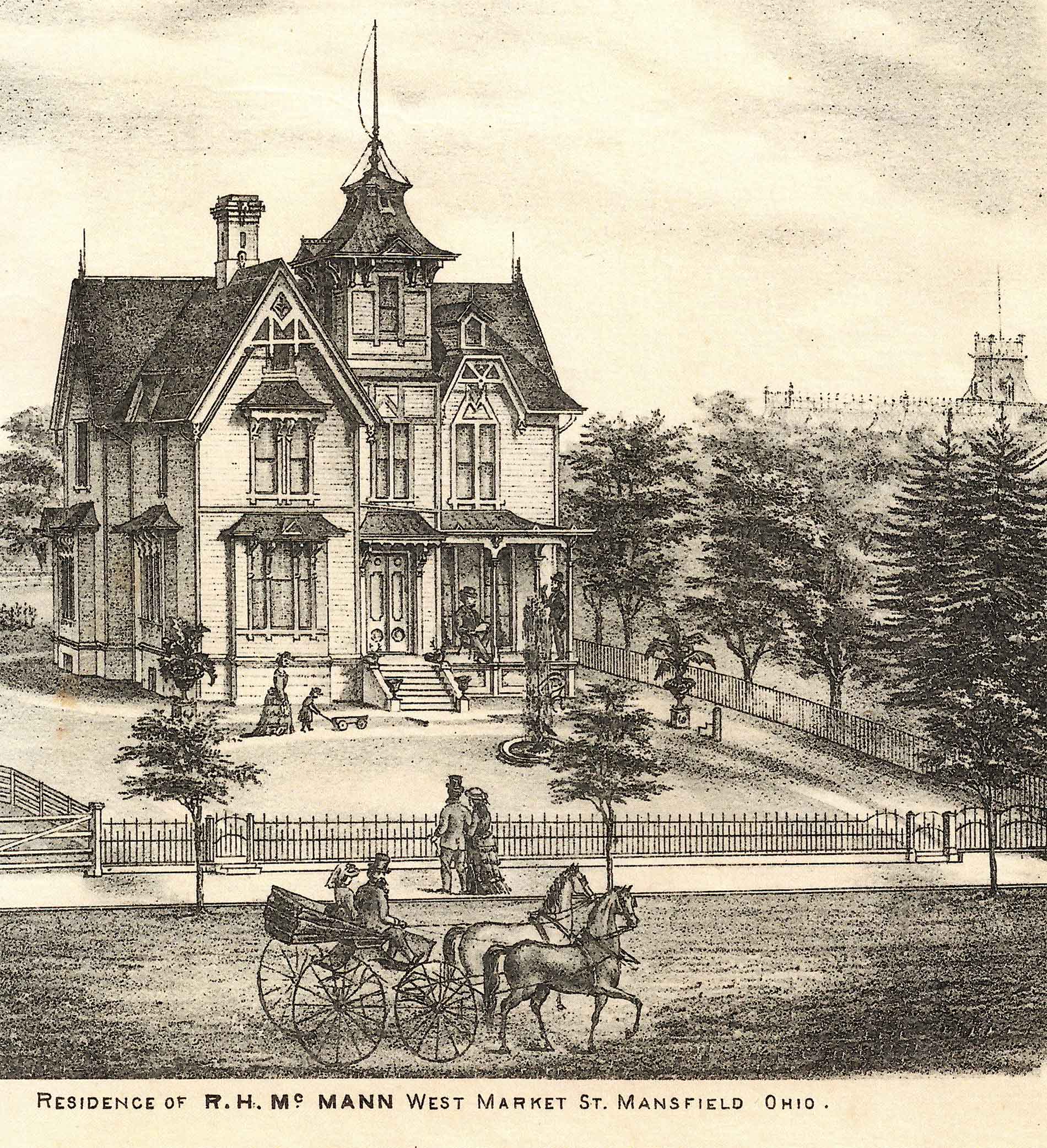 fig. 11 _ Vintage etching of R.H. McMann residence on West Market St.